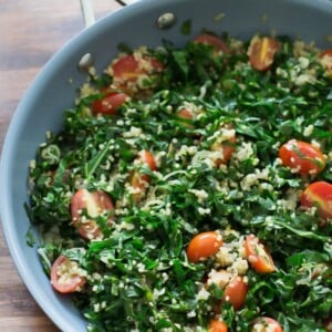 warm collard quinoa salad