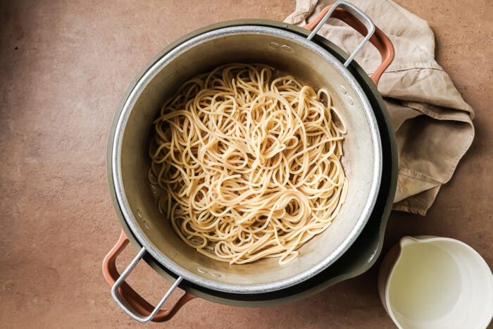 drained past in a pot