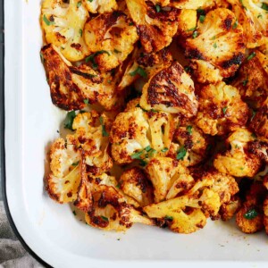 bowl with spicy cauliflower