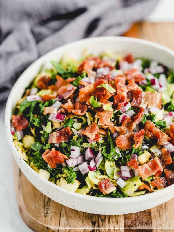 close up of Brussels Sprouts Bacon Salad