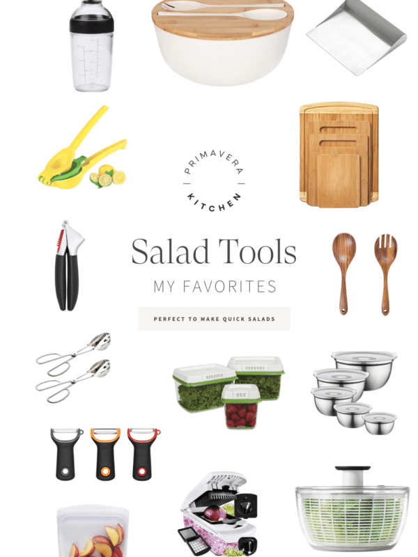 Titled Photo Collage (and shown): Salad Tools