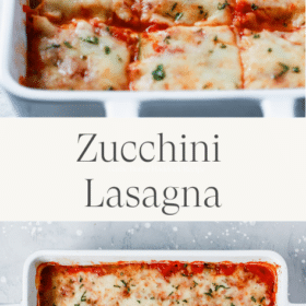 Titled Photo Collage (and shown): Zucchini Lasagna