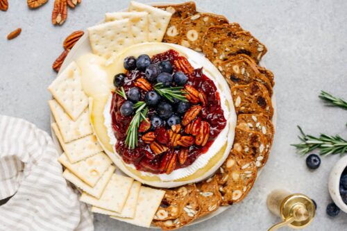 Baked Brie with Cranberry Sauce