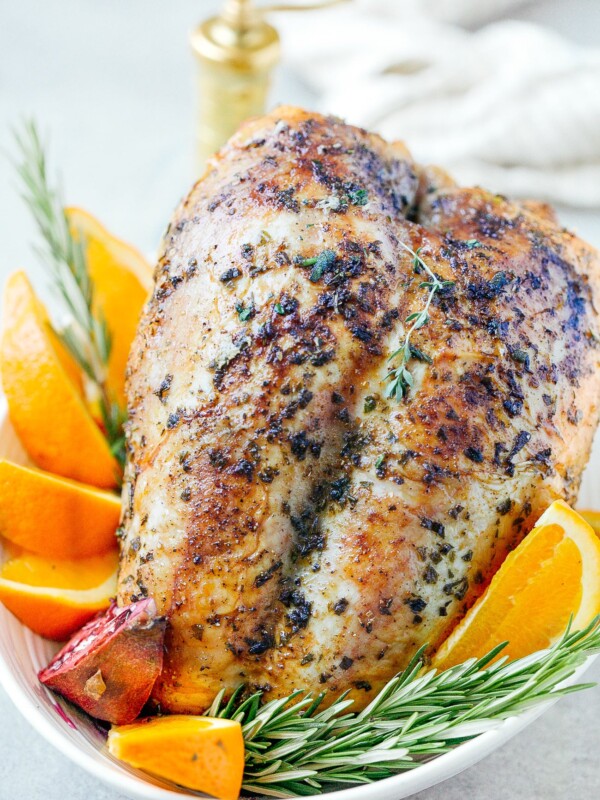closeup of roasted turkey breast