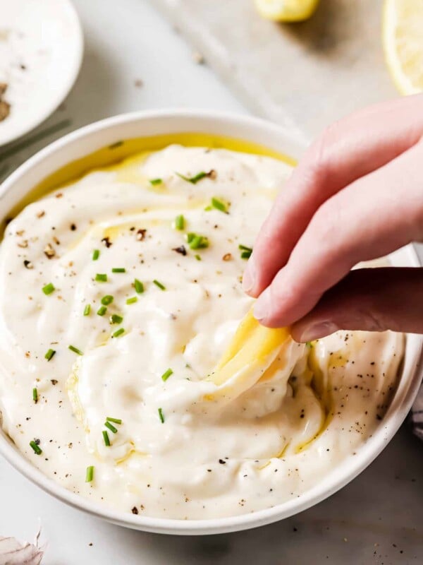 overhead view of Garlic Aioli