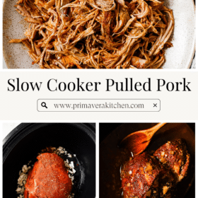 Titled Photo Collage (and shown): Slow Cooker Pulled Pork
