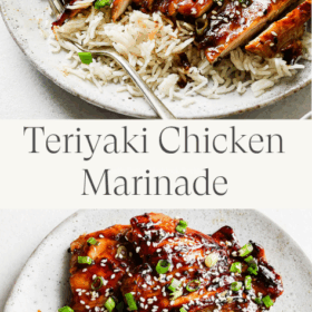 Titled Photo Collage (and shown): Teriyaki Chicken Marinade
