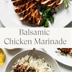 Titled Photo Collage (and shown): Balsamic Chicken Marinade