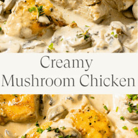 Titled Photo Collage (and shown): Creamy Mushroom Chicken