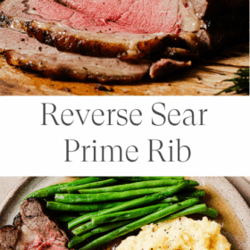 Titled Photo Collage (and shown): Reverse Sear Prime Rib.